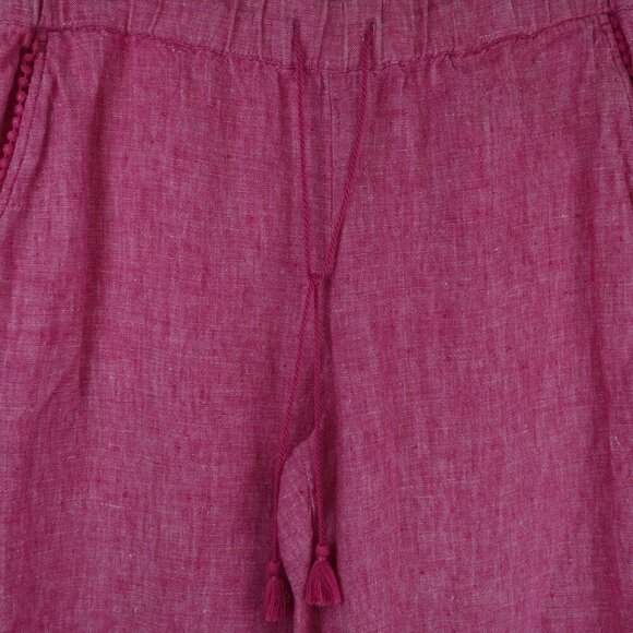 EUC Talbots Fuschia Cropped Linen Pull-on Pants‎ Size 8 - Picture 4 of 10